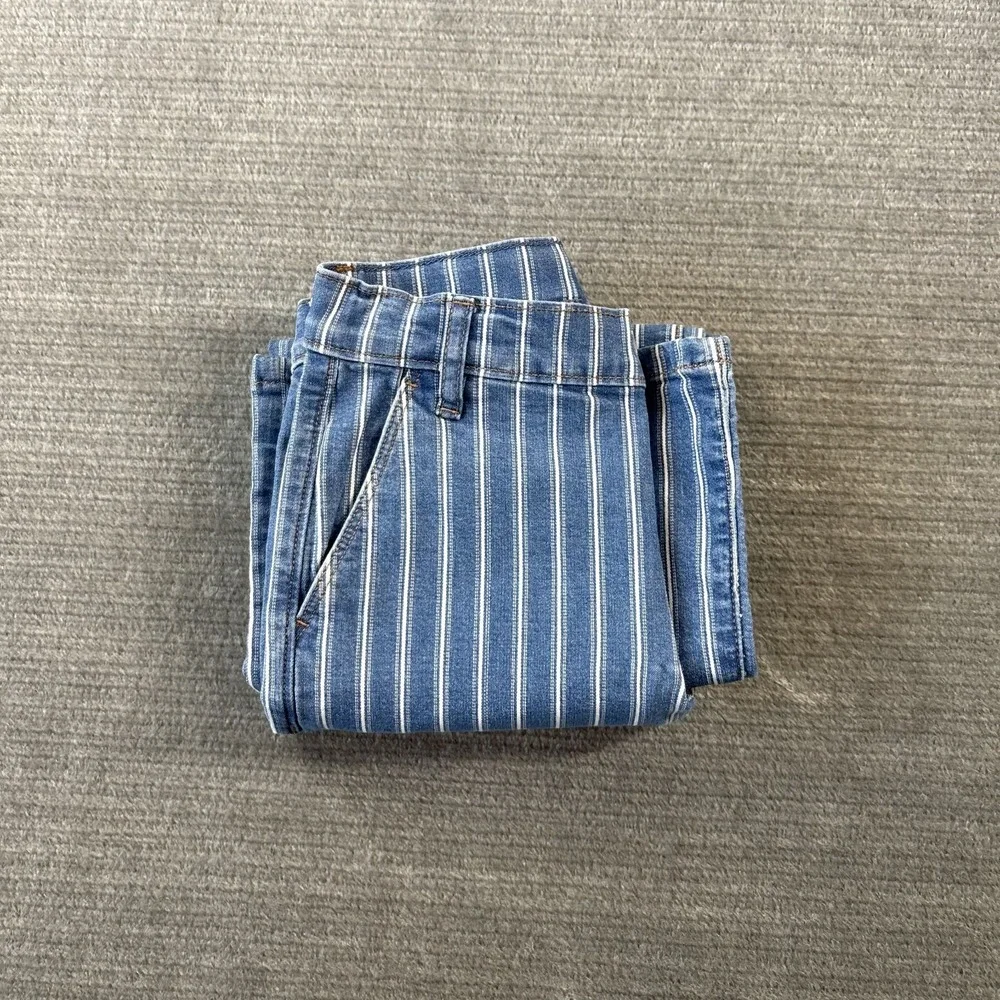 Crewcuts Girls' Sailor Drapey Denim Trouser in stripe Size 7 Wide Leg